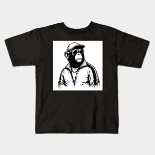 King of the Jungle - streetwear Monkey with a chain Kids T-Shirt